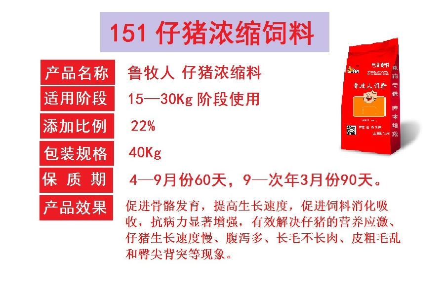 饲料 88 浓缩料 88 鲁牧人/151/仔猪/仔猪浓缩料/40kg 88 主体